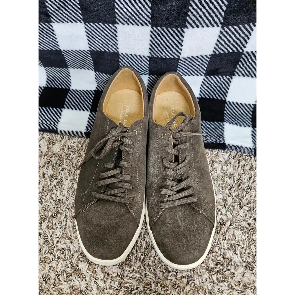 Cole Haan Grand.ØS Men's Suede Sneakers Gray Lace Up Casual Shoes Size 11M